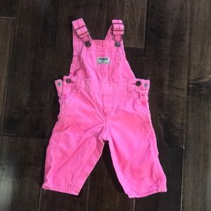 Hot pink OshKosh overalls - 6M